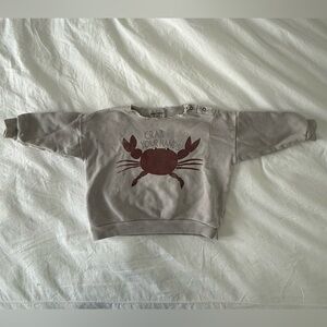 Bobo Choses Grey Unisex Crab your hands sweater
